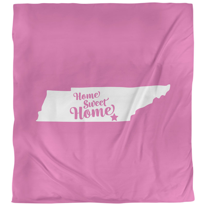 Housse de couette réversible simple Home Sweet Chattanooga, Rose, Housse de couette pour grand lit, Microfibre
