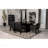 Black Rectangular Double Pedestal Dining Table