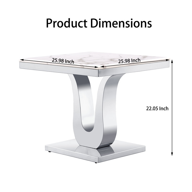 Table d'appoint Gracianna, Argent, gris