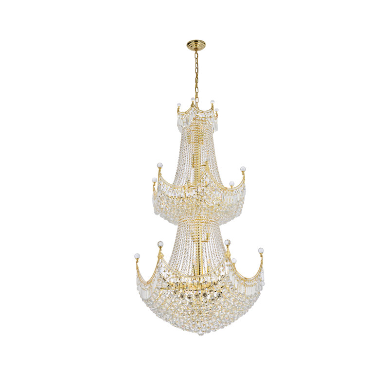 Eustacio - Lustre empire unique avec accents de cristal, Coupe royale, Doré