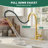 Kitchen Faucet with Pull Down Sprayer, Dual-Function Single Handle Kitchen Sink Faucets, 304 Stainless Steel with Deck Plate, Fits 1 or 3-Hole Sinks, Brushed Gold-122877586