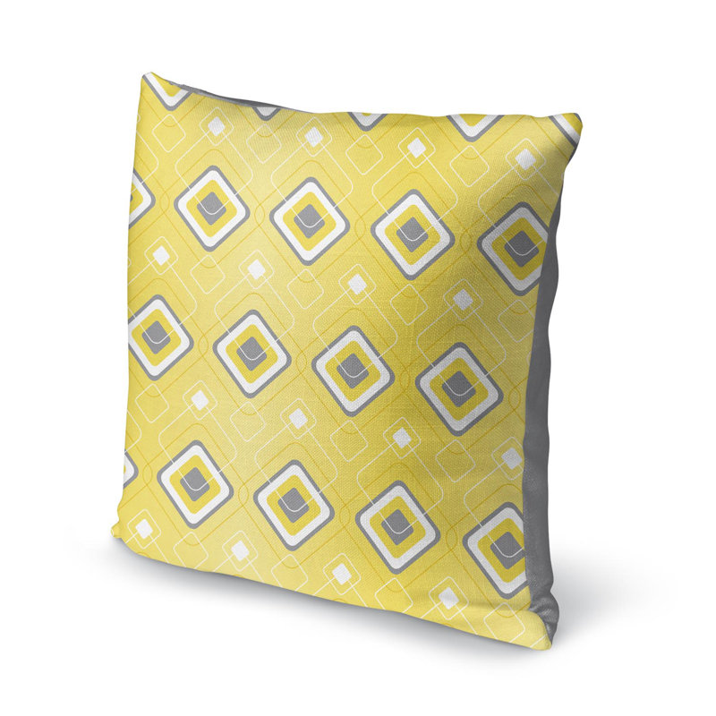 Overall Geometric Outdoor Reversible Throw Pillow, 18'' x 18''