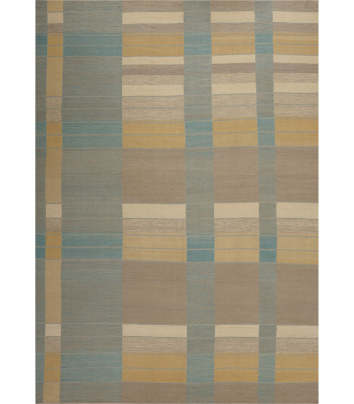Striped Area Rug in Blue/Beige