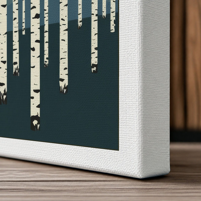 Birch Forest Minimalist - Wrapped Canvas, 30x20 - 76.2 x 50.8 cm, White Border