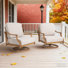 Fauteuils club pivotants en aluminium avec coussins Arcadia