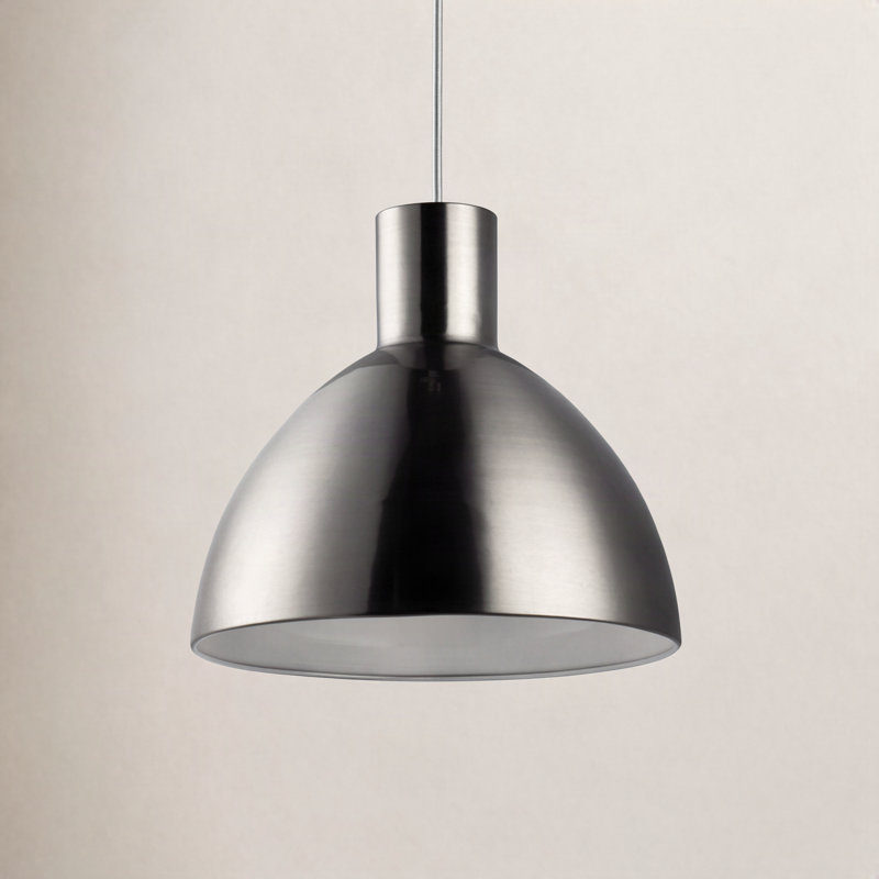 Wava 1 - Light Single Pendant, Satin Nickel, 13.75" H x 13.75" W x 13.75" D
