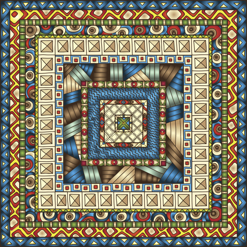 Seamless Pattern With Geometric Elements. by Jsnegi - Wrapped Canvas Print, 76cm H x 76cm W