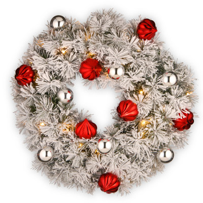 Faux Lighted Pine 24'' Wreath