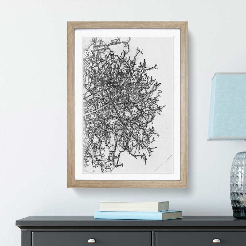 Bare Tree in Abstract - Picture Frame Graphic Art Print, 65cm H x 48cm W x 2cm D, Oak Framed