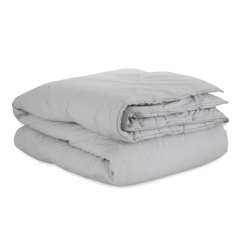 Clean Design Home T300 Percale Duvet Set, Twin XL Duvet Cover + 1 Standard Sham, Gray Fog