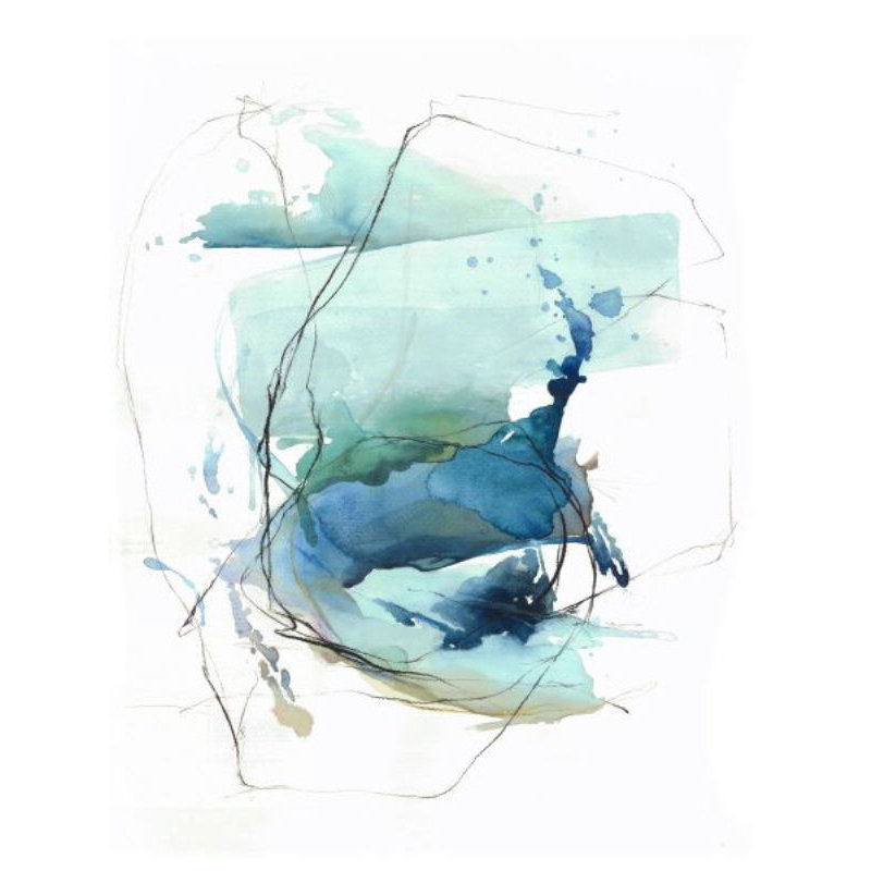 Ocean Voice IV Print by L. Bodine, 53" H x 40" W x 1.5" D, Glass Coat