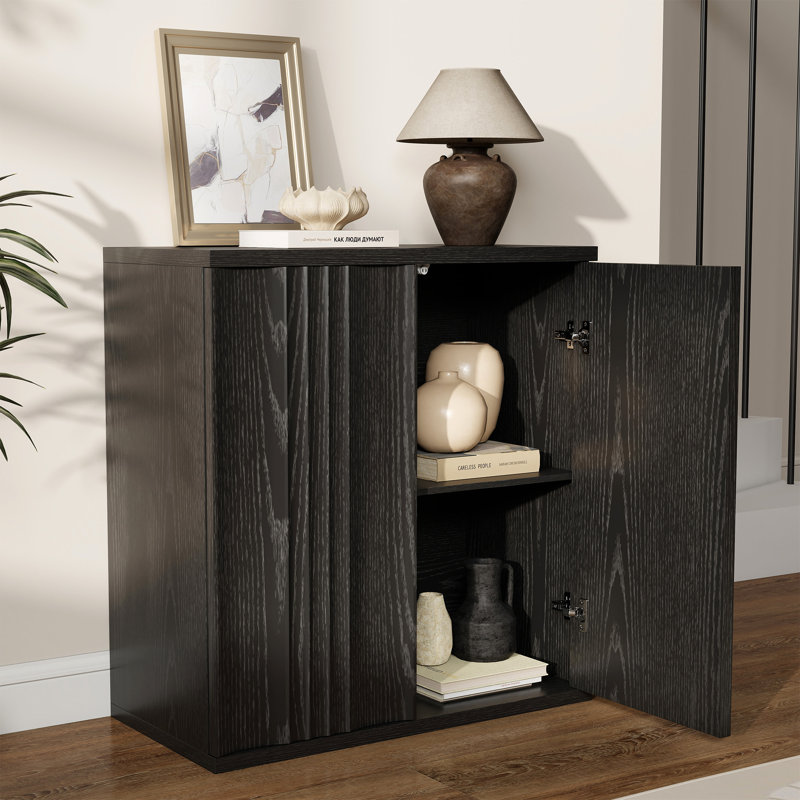 Armoire de rangement moderne avec tablettes réglables - Buffet 31,5 po pour salle à manger et vestibule, Noir
