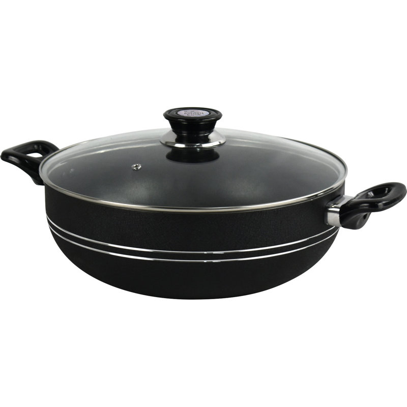 Sterling Ventures Non-Stick Aluminum Wok, Black