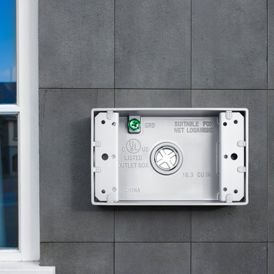 Outdoor Electrical Box, 4.5 x 2.8 x 2 in, Weatherproof Outlet Junction Box, Suitable 1/2-Inch or 3/4-Inch Electrical Conduit, 18.3 Cu.In Large Capacity Plug Receptacle Protector, Gray