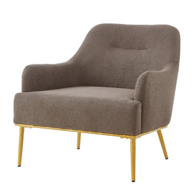 Fauteuil d'appoint rembourré de 31,3 po de largeur avec pieds en métal doré