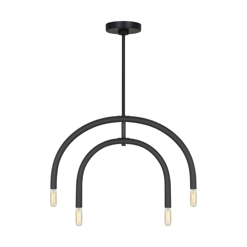 Hadden 4-Light Chandelier, Midnight Black, 17.625" H x 27.5" W x 17.5" D