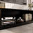 78.7'' W TV Stand Media Console With Glass Doors And Light