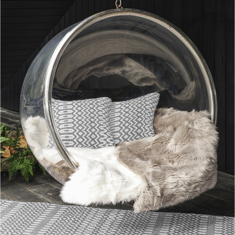 Alfresco Indoor / Outdoor Geometric Bolster Cushion, Grey