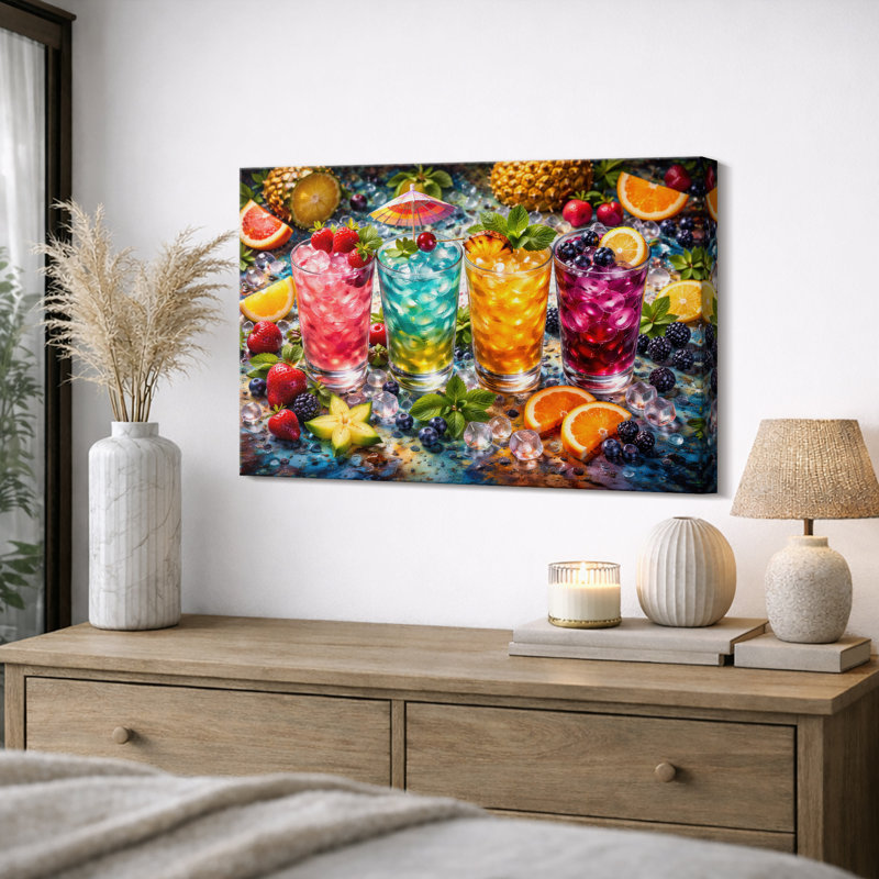 "Fruit cocktail", art rafraîchissant, images sur toile, impression numérique sur toile, H 12 po x l 18 po x P 1,5 po