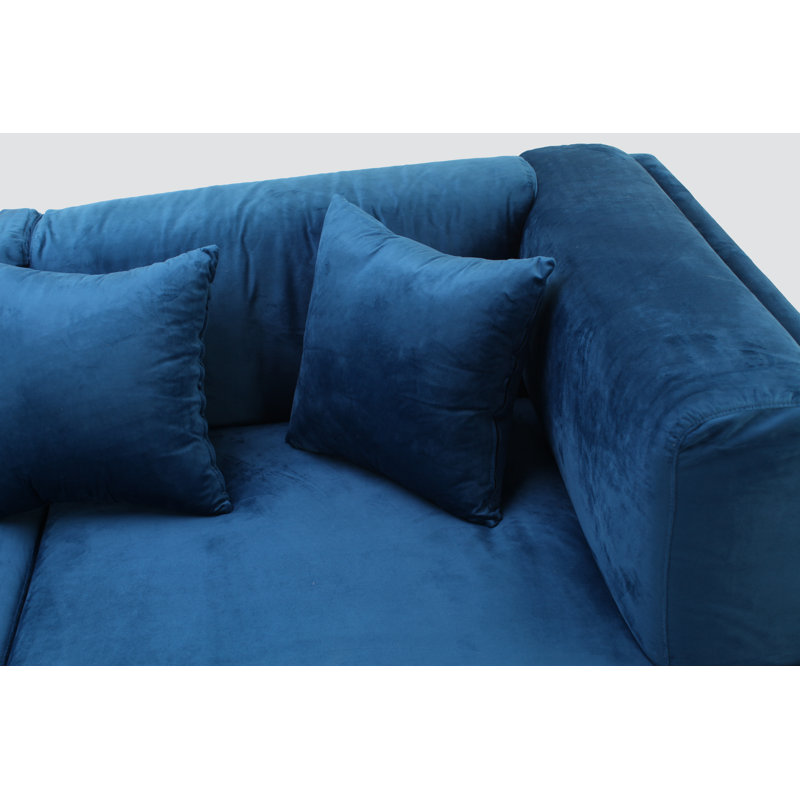97" Wide Velvet Right Hand Facing Sofa & Chaise