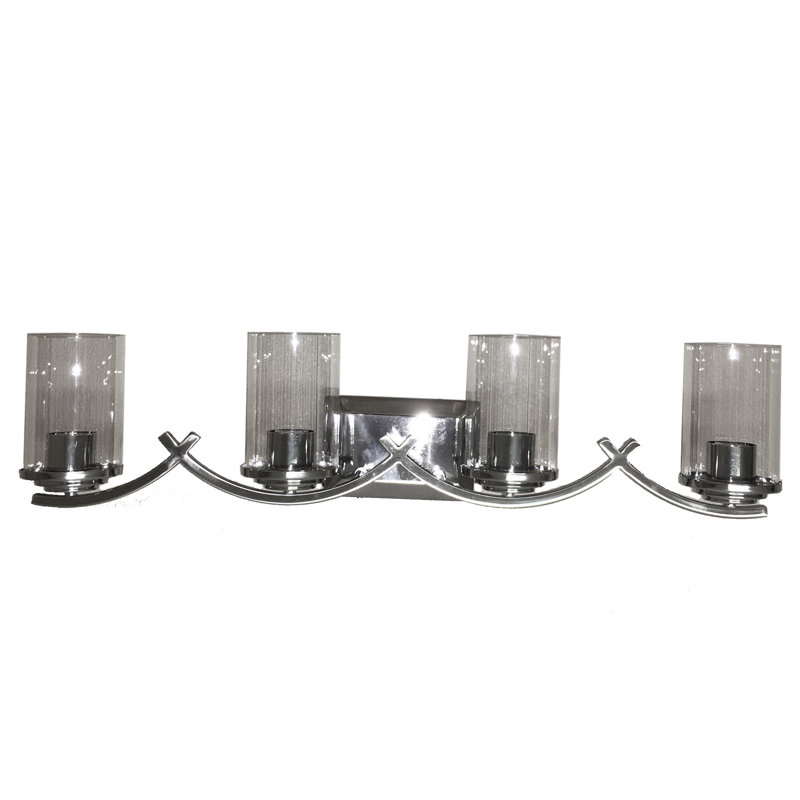 Qualls 4 - Light Vanity Light, Chrome, Clear