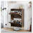 23.6 Inch Walnut Shoe Cabinet, Mid-Century Modern Freestanding Shoe Cabinet, Freestanding Organizer With Metal Legs