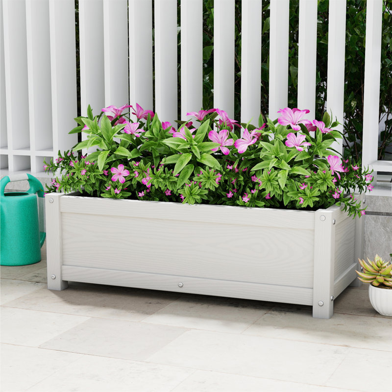 Boîte à fleurs d'extérieur avec jardin surélevé pour jardin, Blanc