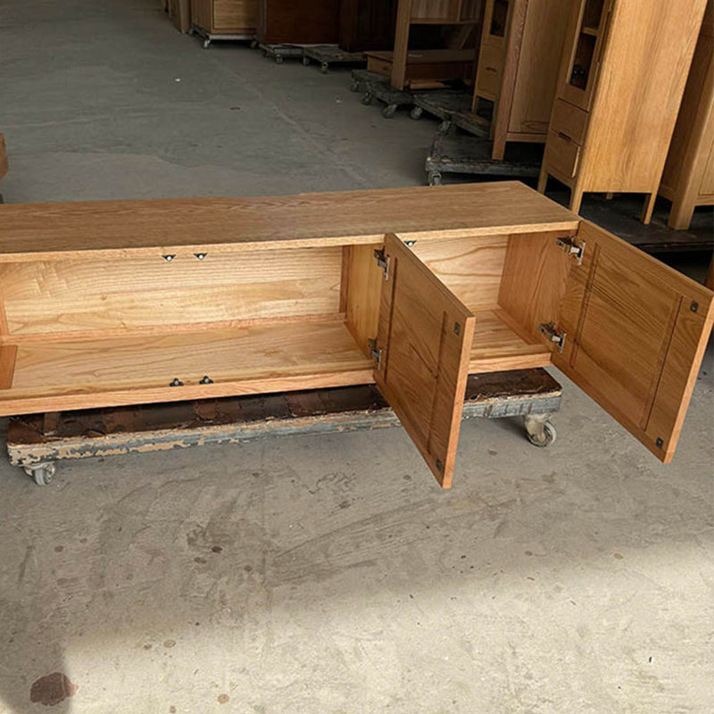 Oak Wood TV Stand, 86.61"