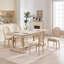 Ensemble de 2 chaises de salle à manger à dossier en rotin French Country - Chaises d'appoint rembourrées et sculptées en bois massif