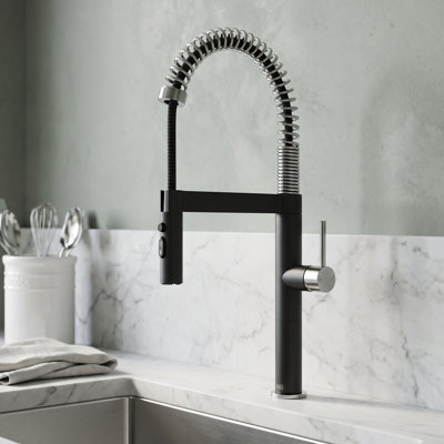 Robinet de cuisine à douchette rétractable 3 fonctions H 1 po Edison Pro