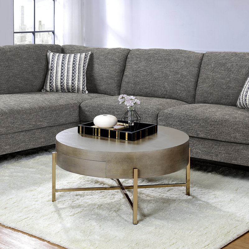 Table basse Weyton brun clair et champagne