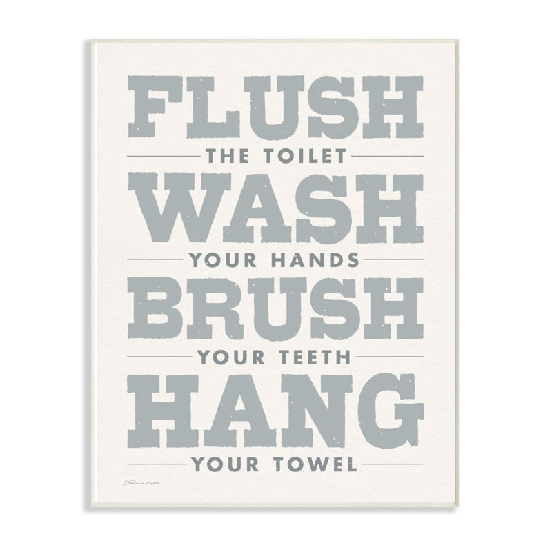 «Flush Wash Brush Hang Bold» gris et blanc texturé par l'artiste Stephanie Workman Marrott - reproduction d'art textuel