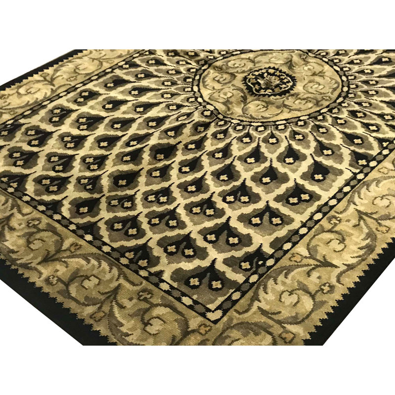 Hand-Knotted High-Quality Gold and Gold Area Rug
