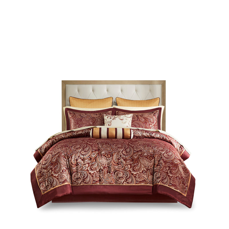 12 Piece Comforter Set With Cotton Bed Sheets Red