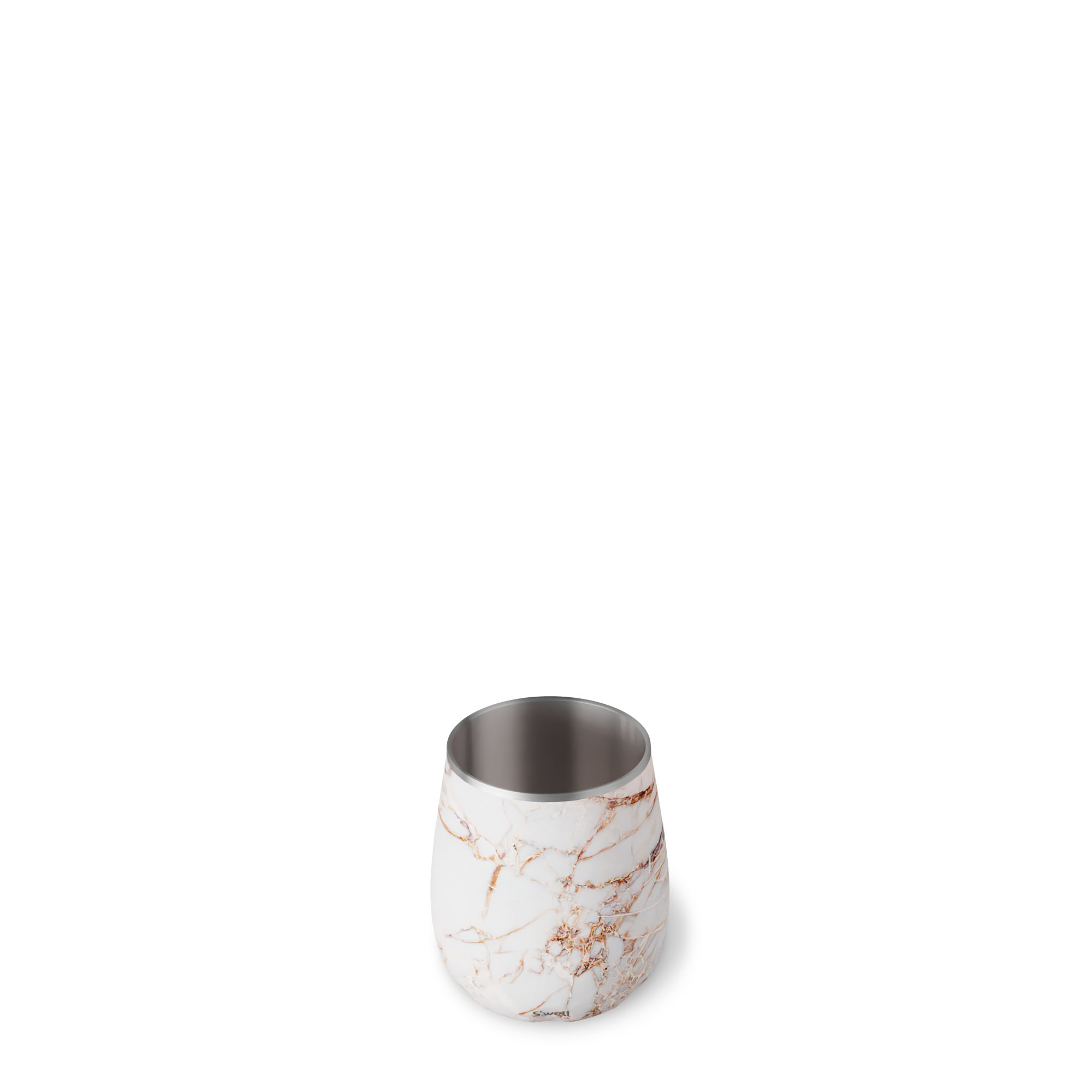 S'well Stainless Steel Triple-Layered Vacuum-Insulated 9 oz. Wine Tumbler, Calacatta Gold