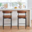 Ensemble de 2 tabourets de bar bruns de 25,2 po avec dossier incurvé et tabouret de bar à hauteur de comptoir pour îlot de cuisine-1587859589-1587859590