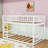 Wood Queen Over Queen Bunk Bed With Ladder And Guardrails, Splitable Into 2 Beds-1924913728