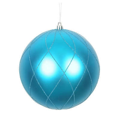 6" Matte and Glitter Swirl Ball Ornament