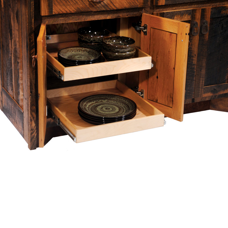 Fireside Lodge Barnwood 60" Kitchen Island - Laminate Top Trimmed in Barnwood