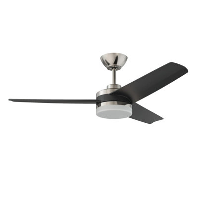 Ventilateur de plafond blanc SIROCCO 44 avec moteur à courant continu, lumière DEL, télécommande - Écoénergétique et élégant