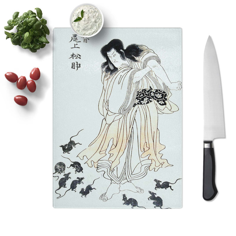Tempered Glass Rats by Utagawa Toyokuni Chopping Board, 28.5 cm x 39 cm
