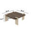 Table basse moderne, finition travertin et noyer, 90 x 35 x 90 cm, panneau de particules 100% mélaminé, peut supporter jusqu'à 35 kg et design fonctionnel, pour le salon et les espaces contemporains-1999133239-1999133233