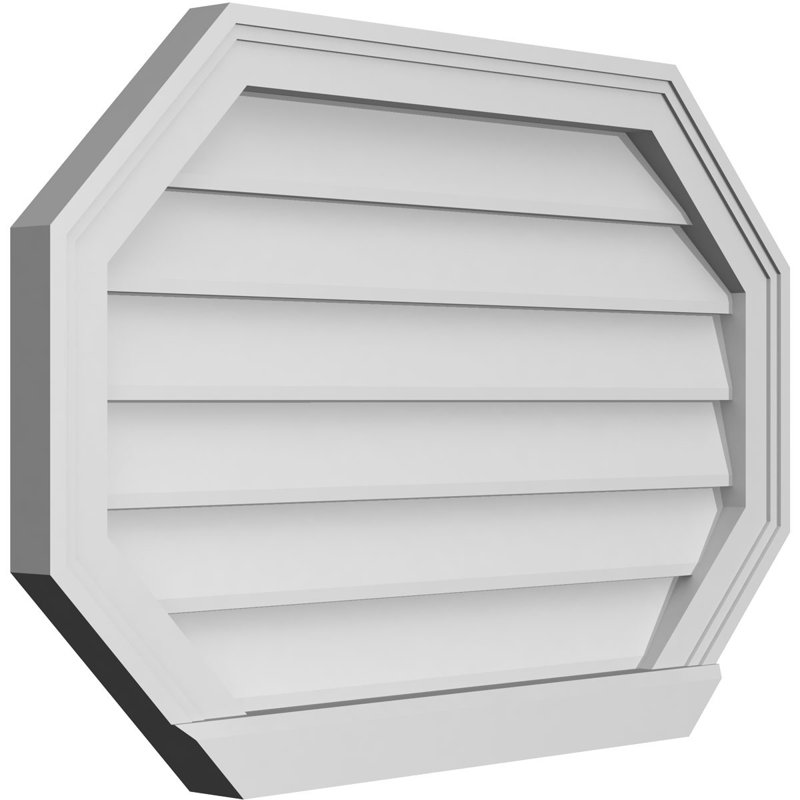 Évent horizontal gondole allongé en surface octogonal Signature, H 20 po x l 30 po x P 2 po