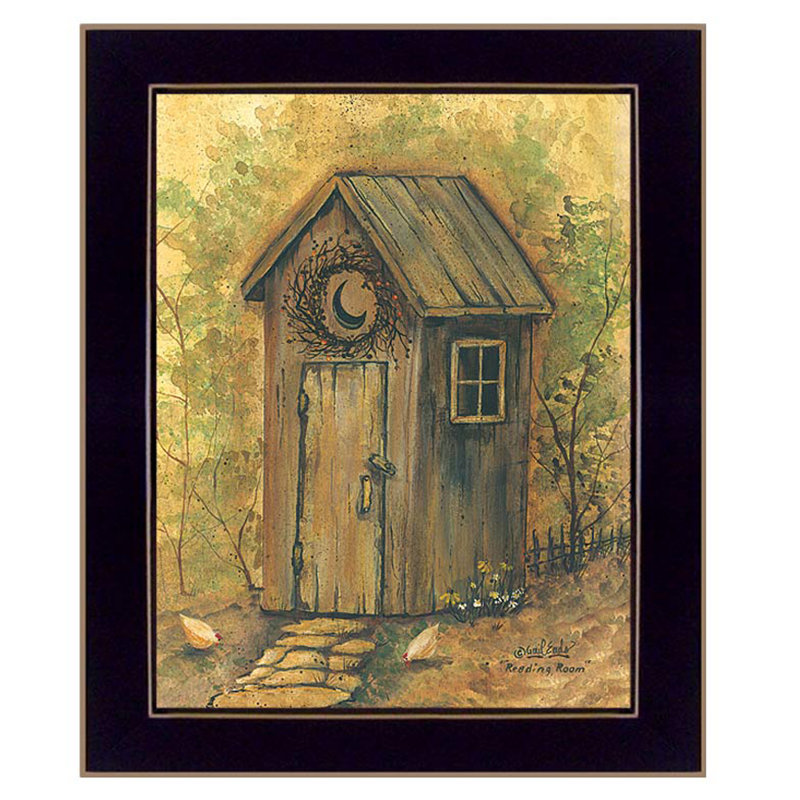 Rustic Black Framed Outhouse Canvas Wall Art