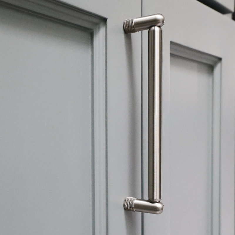 Knurled Bar / Handle Pull, Satin Nickel, 6"