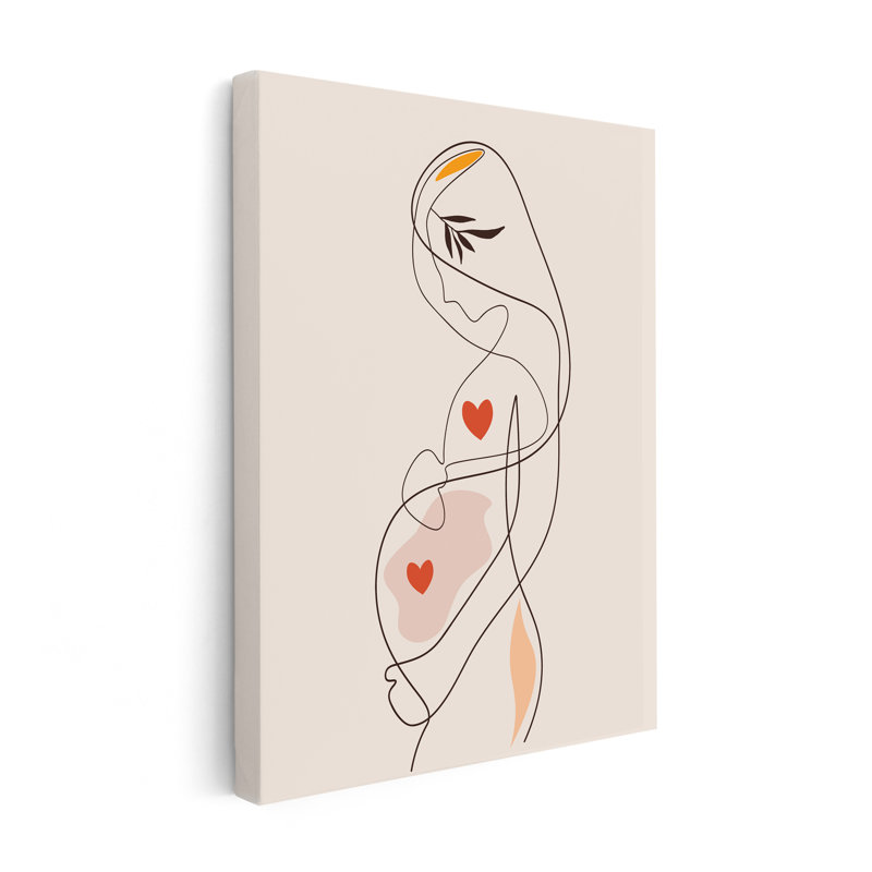 Dessin de femme enceinte n ° 2, Unframed, Canvas, 08"H x 10"W