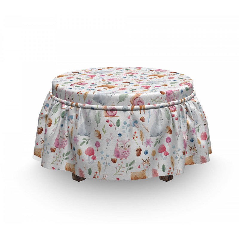 Housse pour repose-pieds cerf escargot hibou