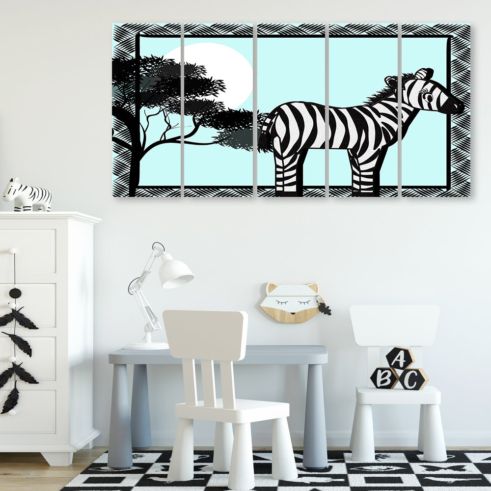 Leinwandbild Zebra Safari Blue