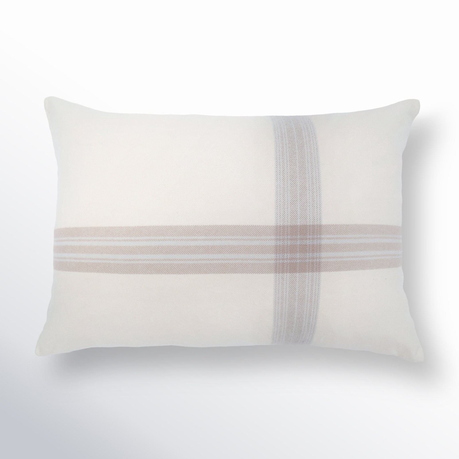 Geneva Plaid Cotton Lumbar Throw Pillow, 28"H x 36"W