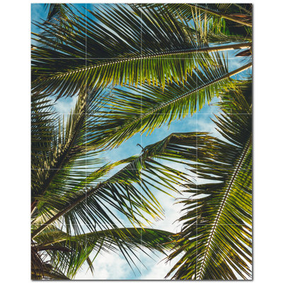 Trees Photo 12'' x 12'' Satin Ceramic Decorative Mural